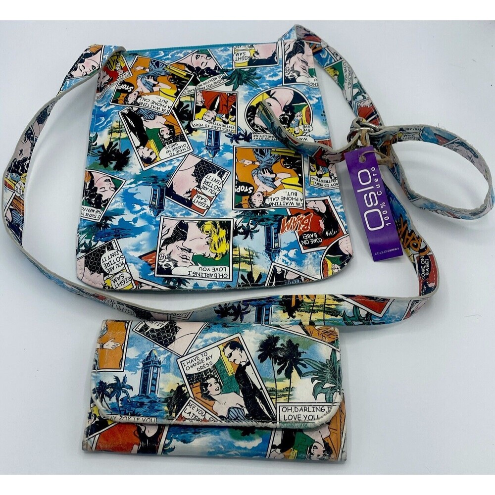 Oslo Comic Strip Crossbody Handbag And Matching Wallet
